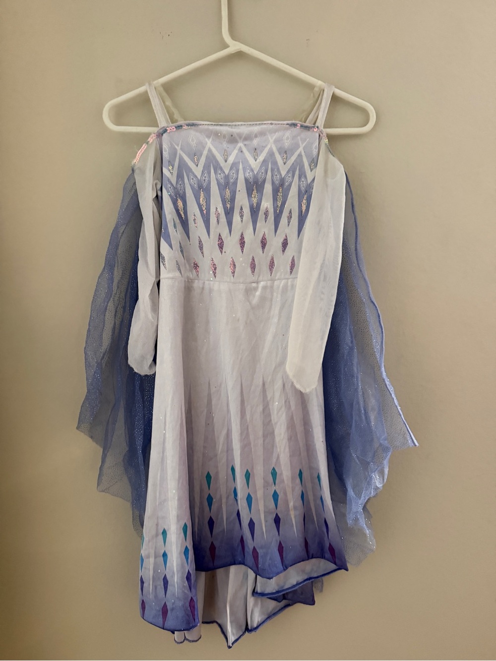 Disney Frozen Girls Costume Dress in White and Lavender